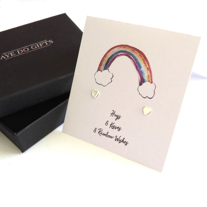 Heart Necklace Hugs & Kisses Rainbow Card