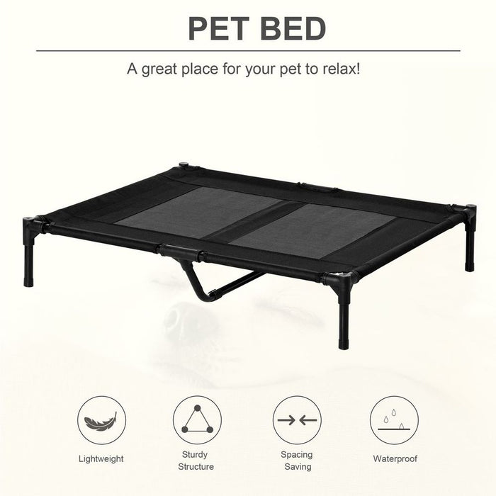 PawHut Large Pet Cot Portable Dog Cat Sleep Bed Elevated Camping Outdoor Black