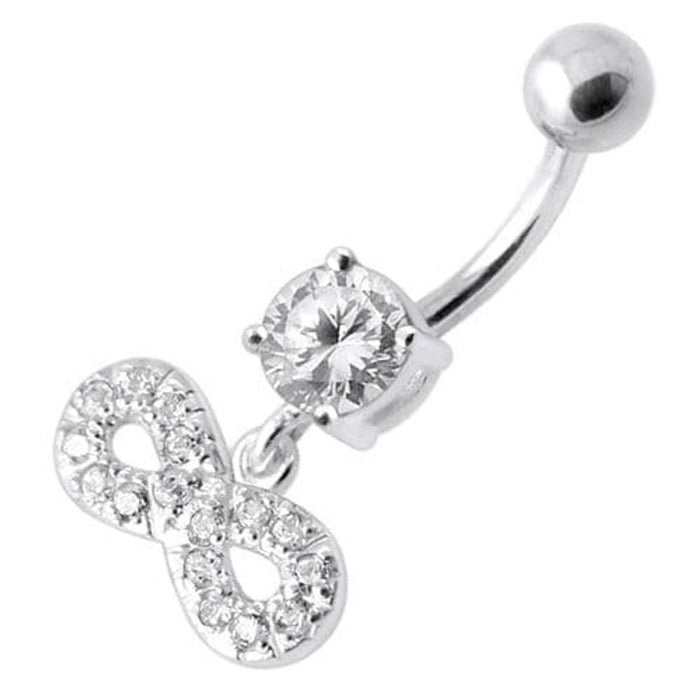 Infinity Sign Jeweled Navel Belly Ring