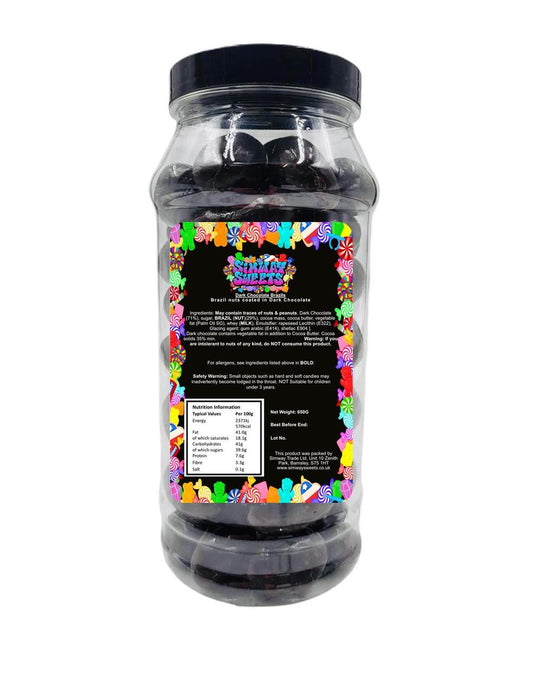 Delicious Dark Chocolate Brazil Nuts Gift - Retro Sweets in a Jar