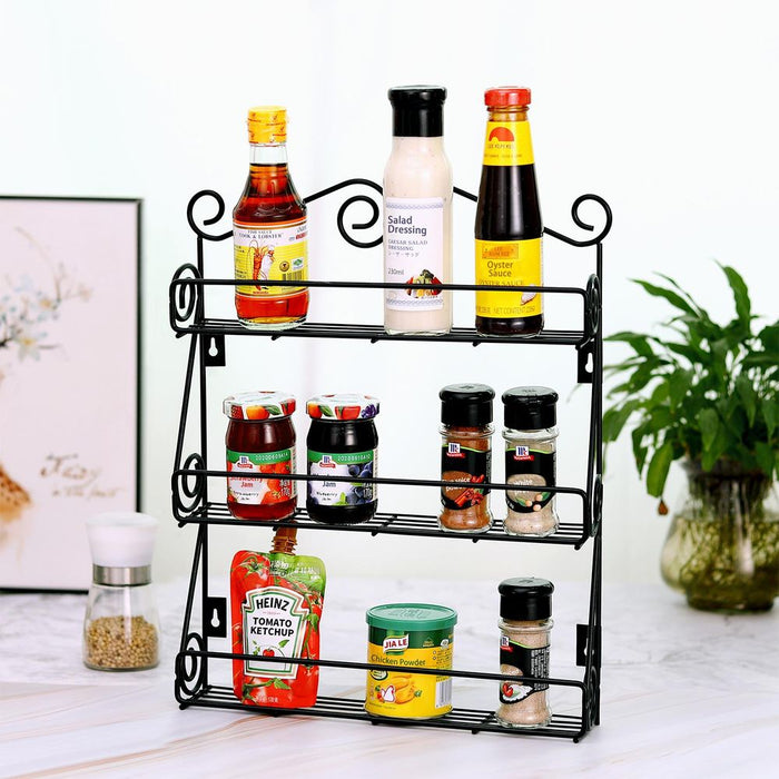 VINSANI FREE STANDING SPICE RACK BLACK 0009994