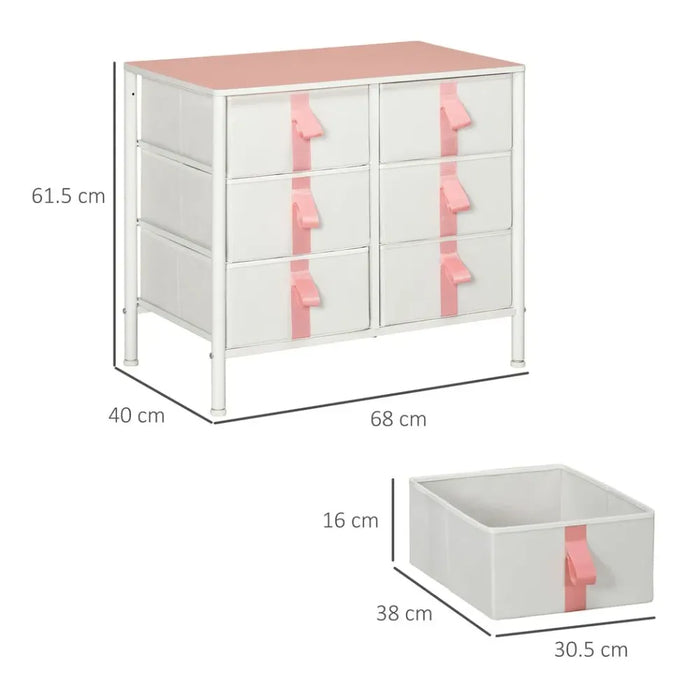 6-Drawer Cloth Organizer | Metal Frame | Nursery Room