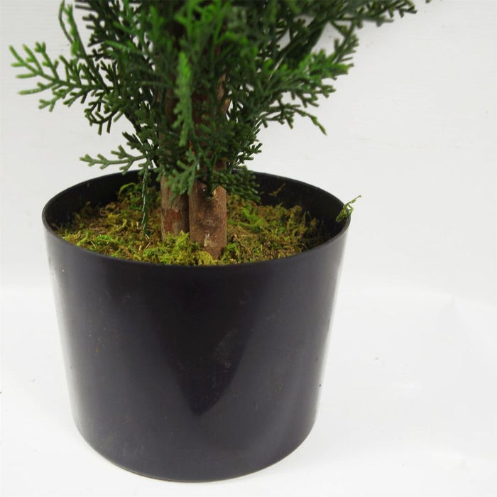 Realistic 90cm Artificial Cypress Topiary - Maintenance-free, Indoor/Outdoor Use!