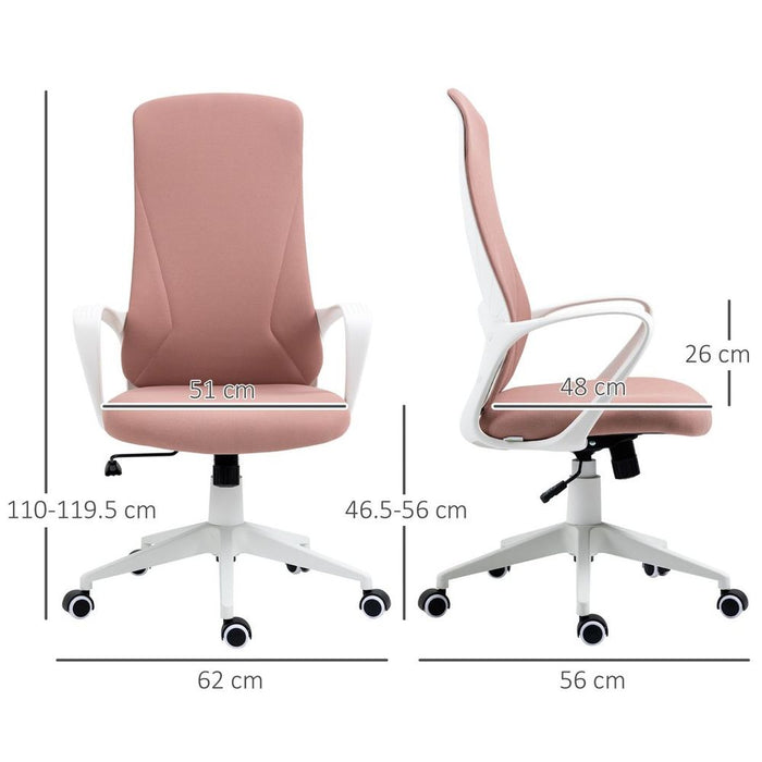 Premium Vinsetto High-Back Office Chair - Adjustable Height, Elastic Design, Pink