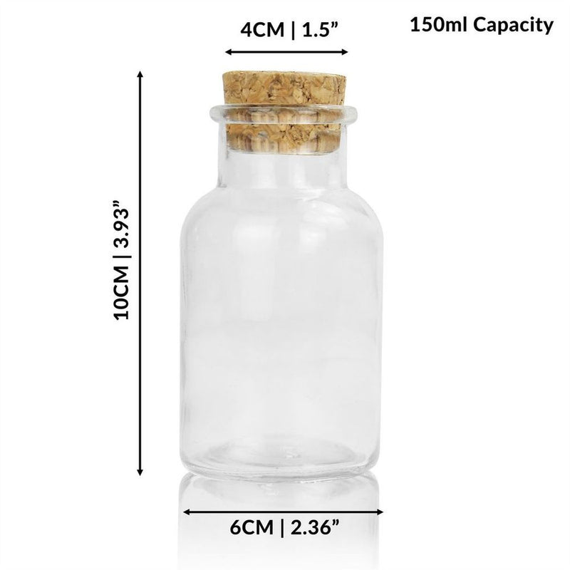 150ml Glass Spice Jars with Cork Lid - Set of 12 | Maison & White