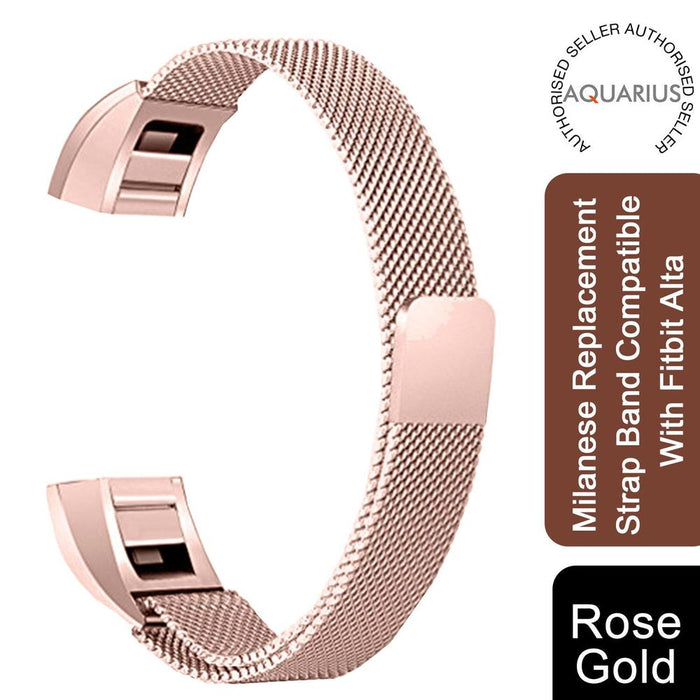 Aquarius Milanese Replacement Strap Band - Fitbit Alta, Rose Gold