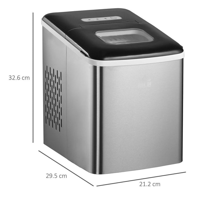 Premium Portable Ice Maker | 12kg Capacity | Self-Cleaning | Home Ice Machine - Black