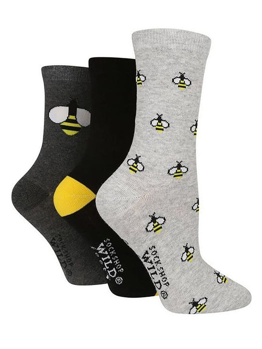 Wildfeet Novelty Jacquard Socks - 3PK (4-8 / Bees)