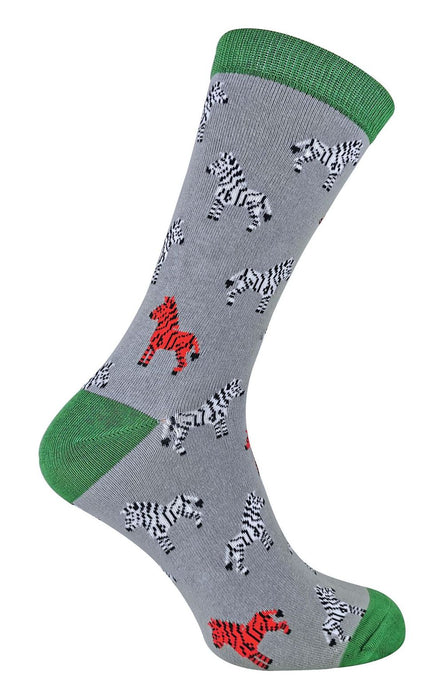 Mr Heron Animal Socks - Fun & Colorful Novelty Gift, Super Soft Bamboo, Colored Toe & Heel - 6-11 UK