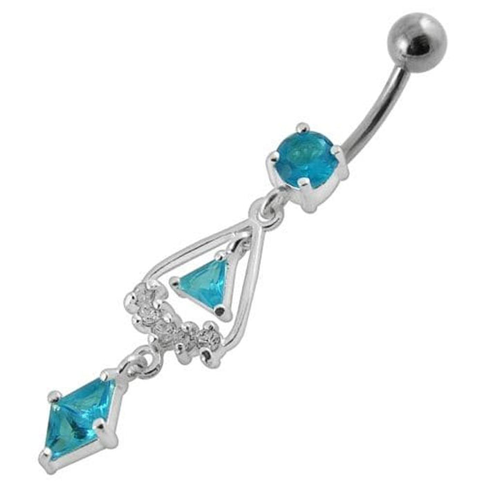 triangled Jewel Fancy Dangling Belly Ring