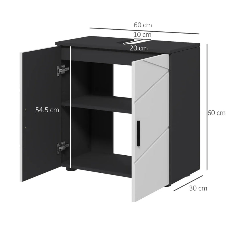 kleankin Bathroom Vanity Unit, Under Sink Cabinet with Shelf, Light Grey