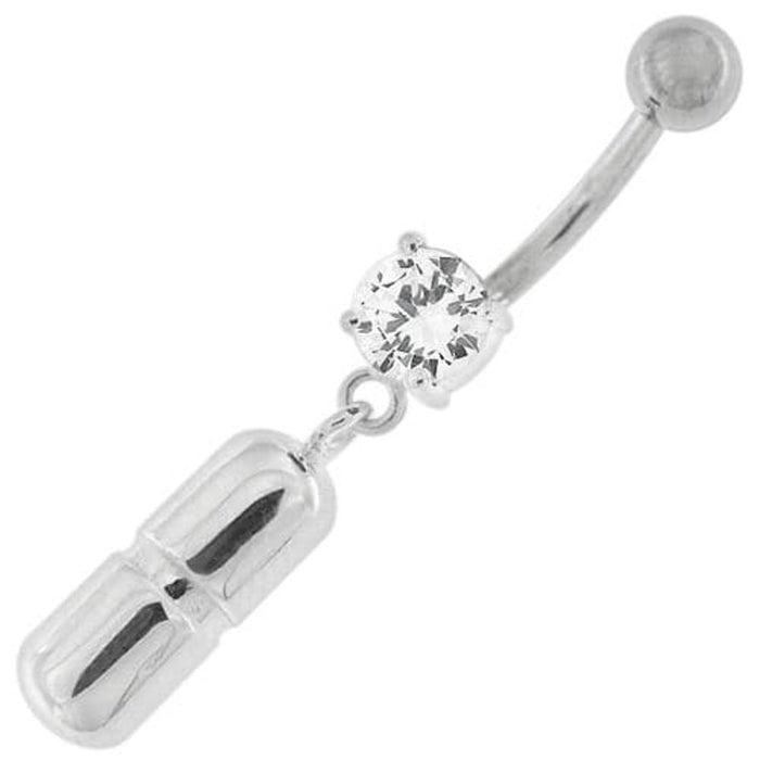 Dangling Capsule Navel Belly Button Ring