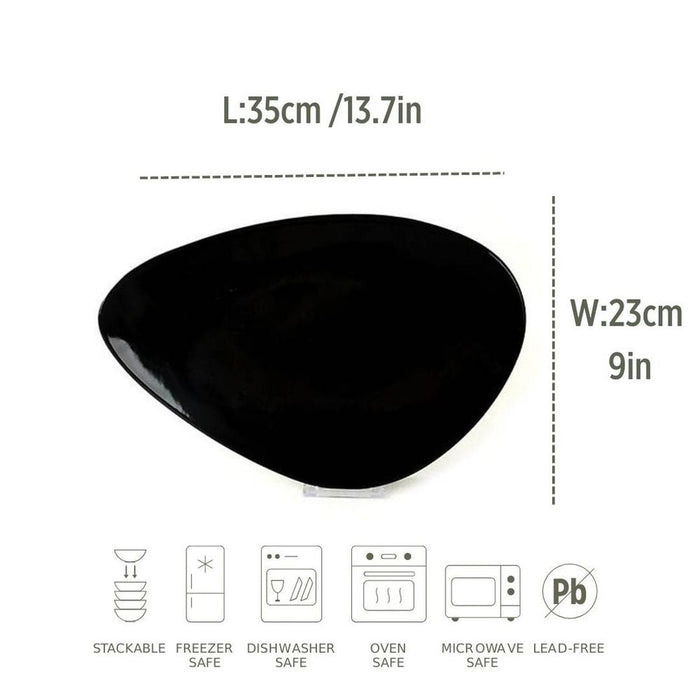 Ceramic Serving Plate&Platter Black Pearl Black 23cm