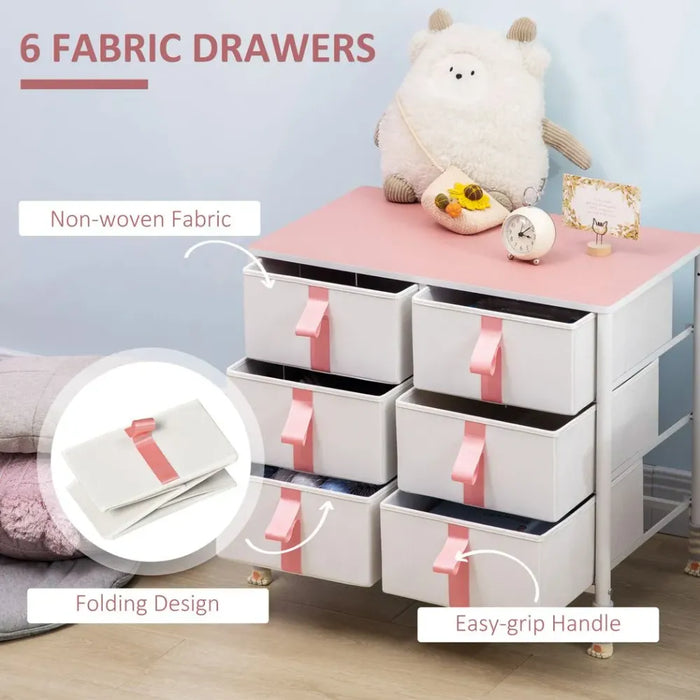 6-Drawer Cloth Organizer | Metal Frame | Nursery Room