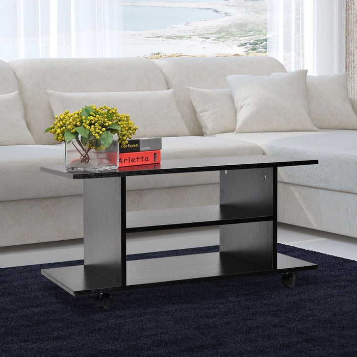 Premium Black Mobile TV Stand Bookshelves - High-Quality, Versatile, and Stylish - Perfect for Any Living Room!