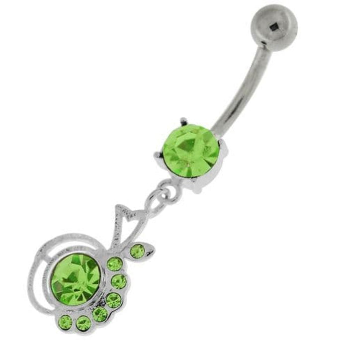 Half Jeweled Half Plain Navel Belly Button Ring