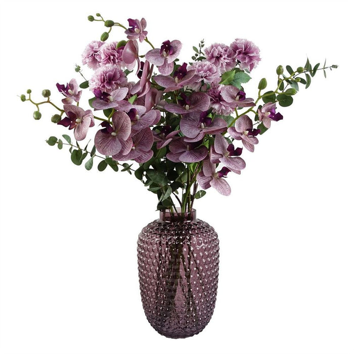 Premium Mulberry Purple Bubble Glass Vase - 30cm Luxury Décor Accent