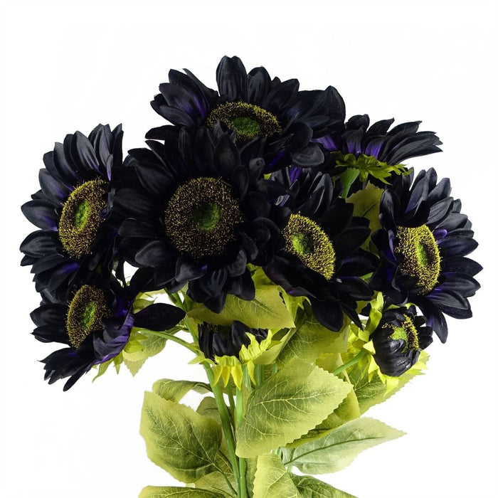 88cm Purple Artificial Sunflower - 3 heads