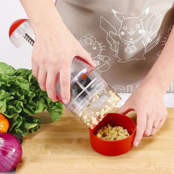 VINSANI Red/White Onion Chopper 7356 - Quick, Easy, Mess-Free - High-Quality Stainless Steel Blades