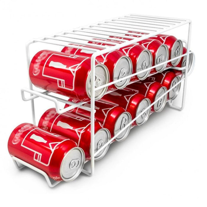 Organize and Display Drinks with Tin Can Dispenser Rack