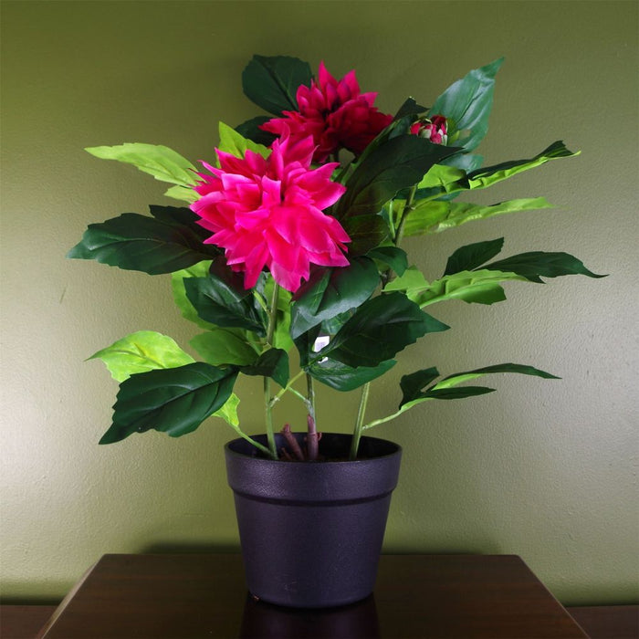 High-Quality Lifelike Artificial Pink Dhalia Plant - Elegant Décor for Indoor Spaces