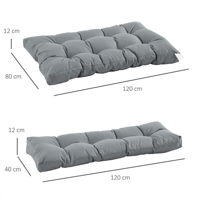 Transform Pallets with 2Pcs Garden Tufted Dark Grey Cushions - Comfortable & Stylish