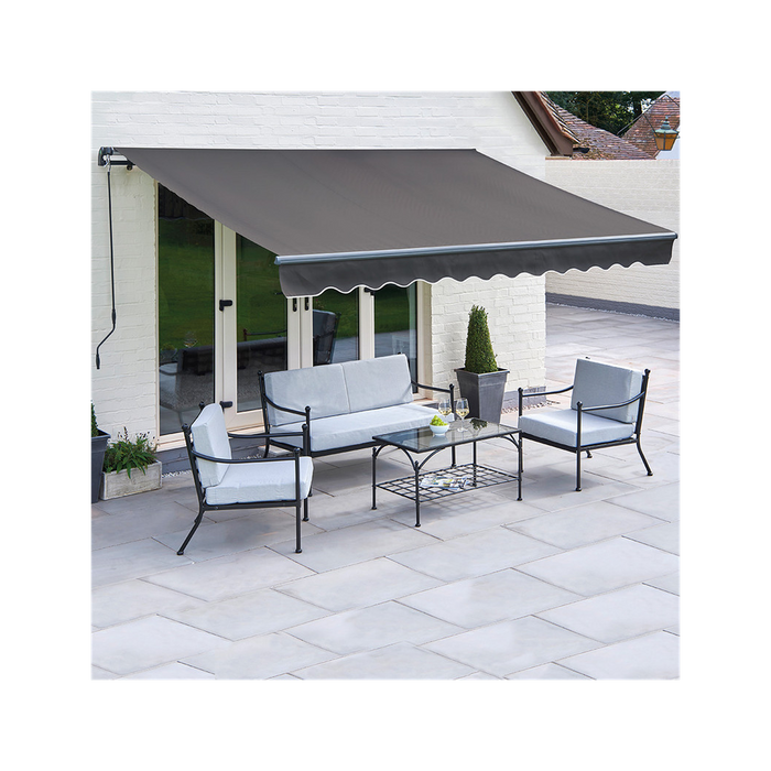 Greenhurst Deluxe Charcoal Awning (3m) - High Quality, Easy Installation, Weather Protection