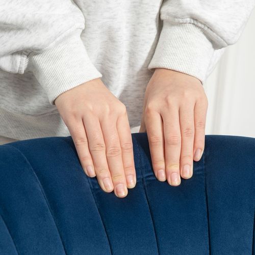 HOMCOM Velvet Accent Chair Occasional Tub Chair for Living Room, Dark Blue