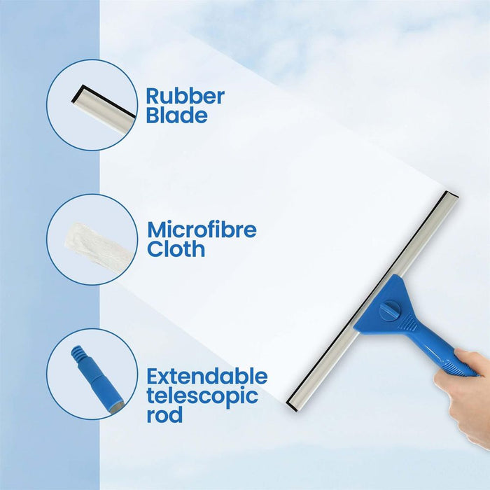 Vivid Extendable Window Cleaning Kit - Streak-Free, Portable, Easy-to-Use - Professional Quality