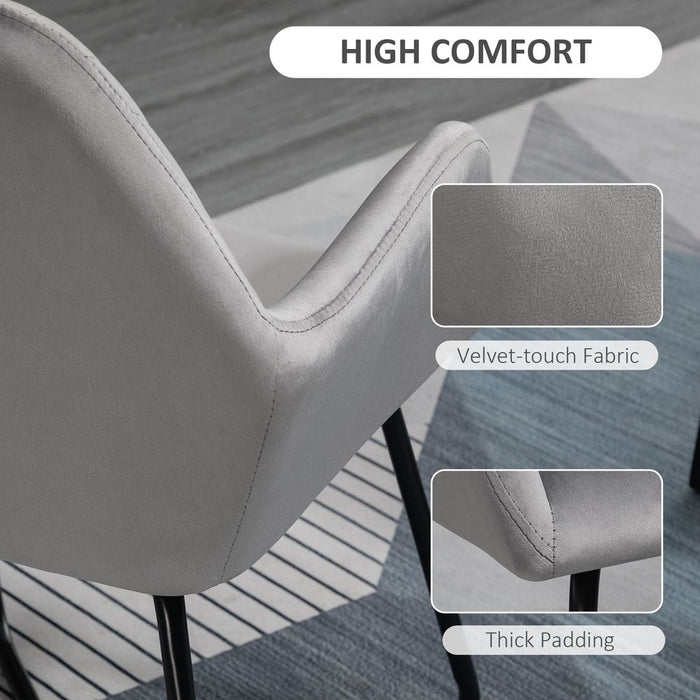 Ultimate Comfort Grey Velvet Accent Chair: Modern Design, Metal Base, Upholstered Lounge Armchair - Shop Now!