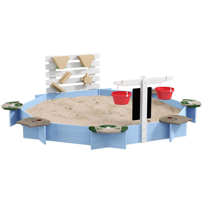 Outsunny Kids Sandbox, Outdoor Playset - Ages 3-7, Blue