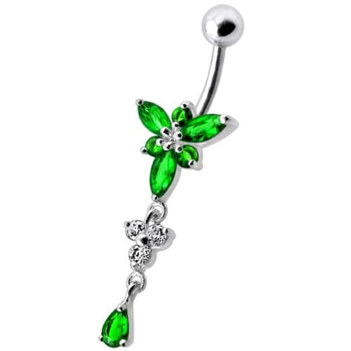 Fancy  Jeweled Dangling Belly Navel Ring