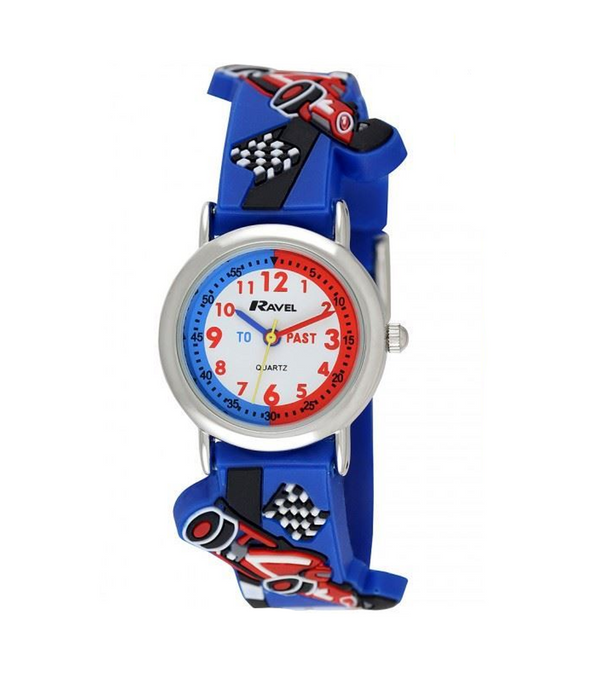 Ravel Children Boys 3D Cartoon Time Teacher Watch Racing Car R1513.31B