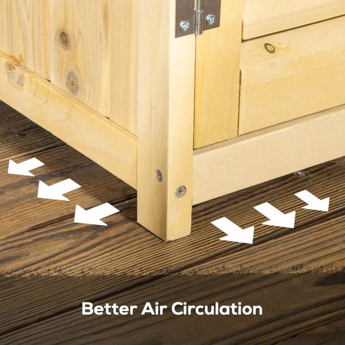 87 x 47 x 160cm Wooden Garden Storage Shed w/ Asphalt Roof, Natural