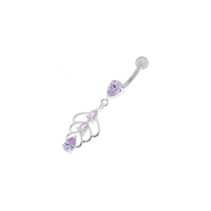 Triple Stone Jeweled Joining Belly Ring