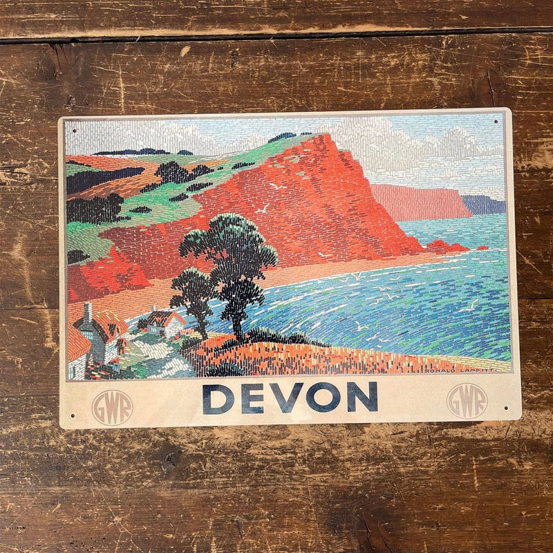 Authentic Vintage Metal Sign - Great Western Railway, Devon