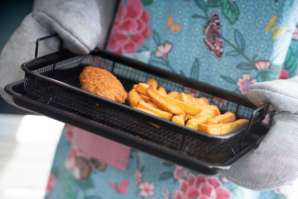 Durastone 2pc Crisper & Oven Tray - Turn Your Oven into a Healthy Air Fryer!