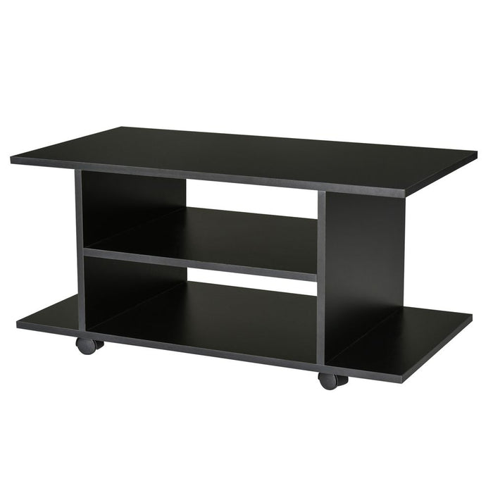 Premium Black Mobile TV Stand Bookshelves - High-Quality, Versatile, and Stylish - Perfect for Any Living Room!