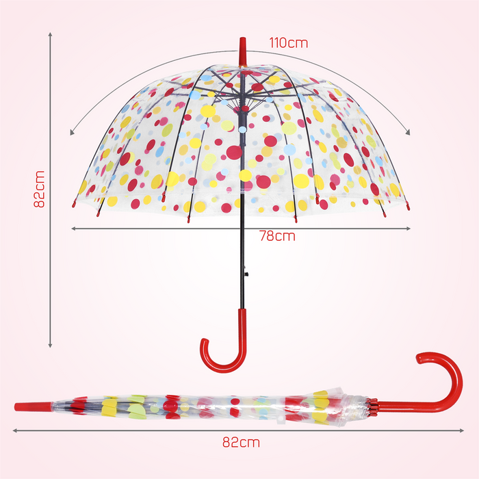 BBA Dome Umbrella PINK POLKA AS-12594