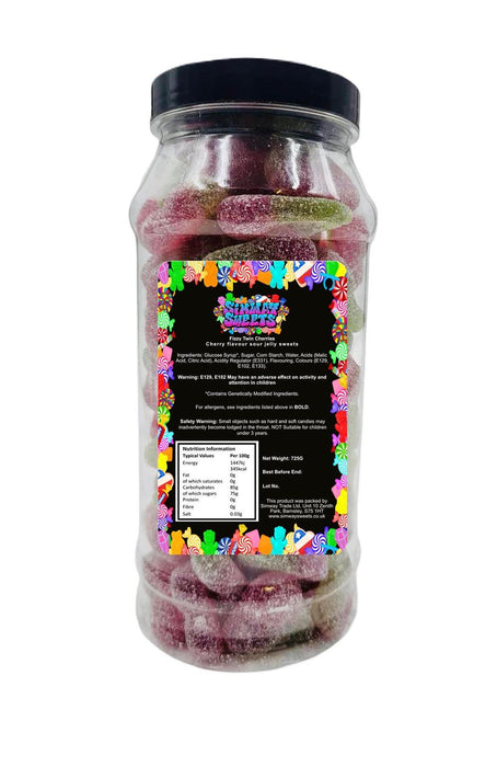 Fizzy Twin Cherries - Retro Sweets Gift Jar + Fast Delivery