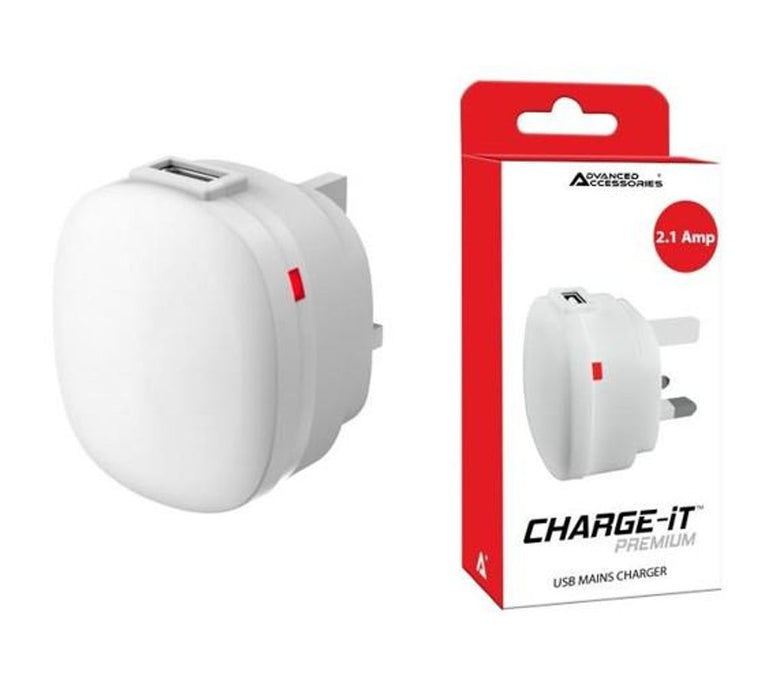 Charge-iT Premium USB Charger 2.1Amp | Advanced Accessories | White