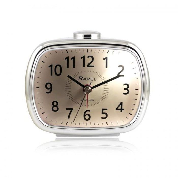 Premium White/Silver Quartz Alarm Clock - Easy-to-Read Numbers - Beep Alarm - Various Colors