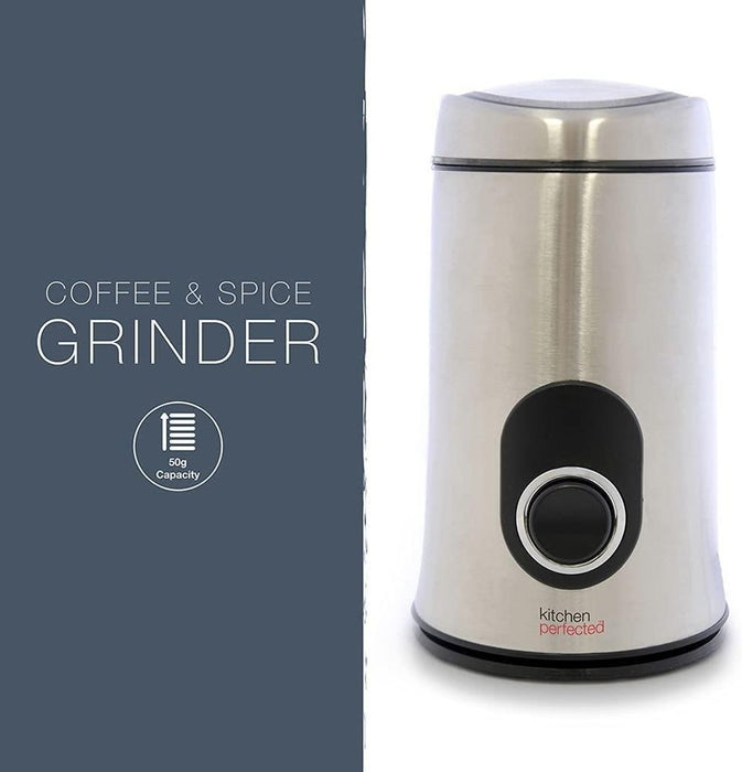 Lloytron E5602SS Coffee/Spice Grinder - Stainless Steel Blade, One-Touch Operation - Perfect for Coffee, Herbs, and Spices