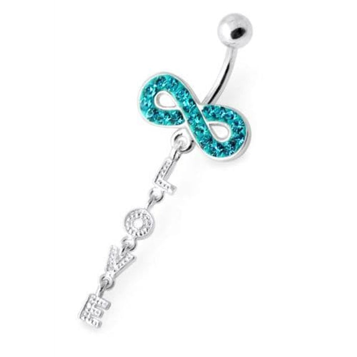 Infinity Love Jeweled Navel Belly Ring