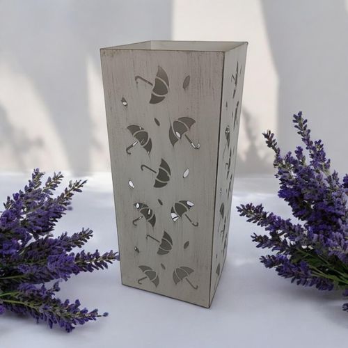 49CM CREAM METAL SQUARE UMBRELLA STAND