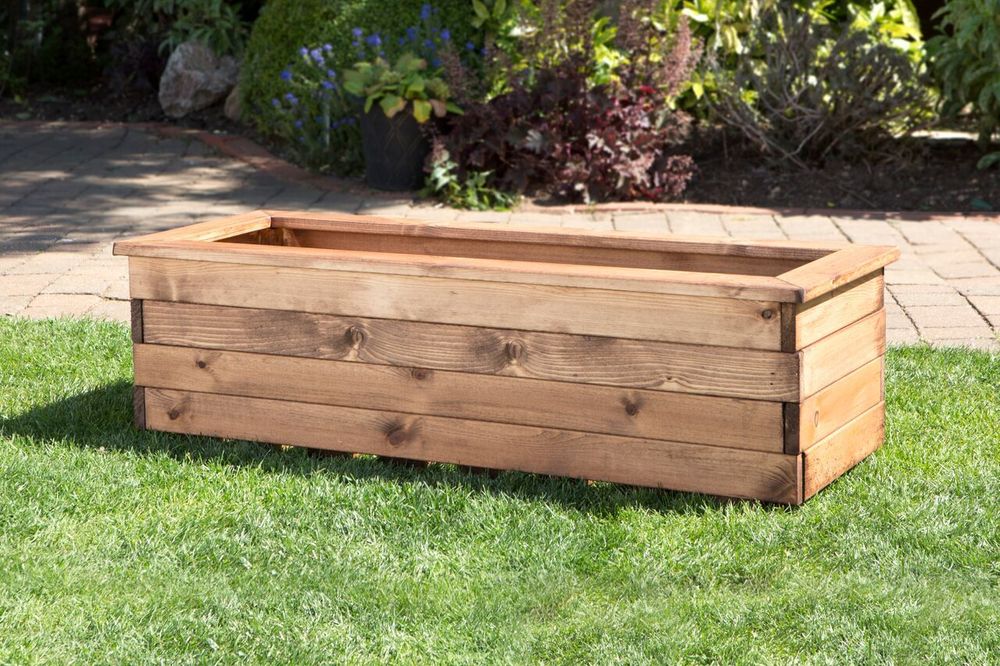 Premium XL Wooden Trough - Handcrafted in Britain, Sustainable Wood, Drainage Slats, 100L Volume