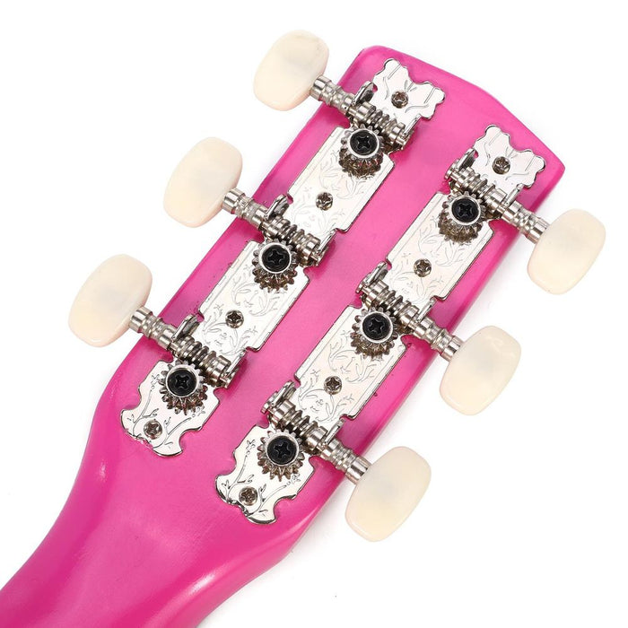 SOKA Wooden Pink Striped Guitar - Pretend Play Music Toy for Children - Ages 3+. High-Quality & Interactive Gift for Kids!