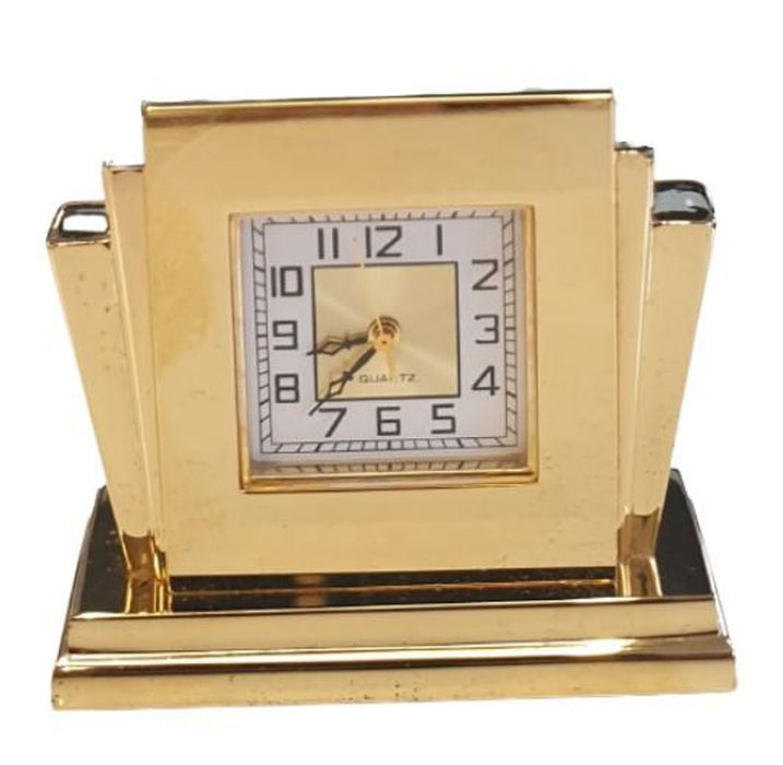 Miniature Clock Goldtone Plated Mini Clock Solid Brass IMP30 - CLEARANCE NEEDS RE-BATTERY