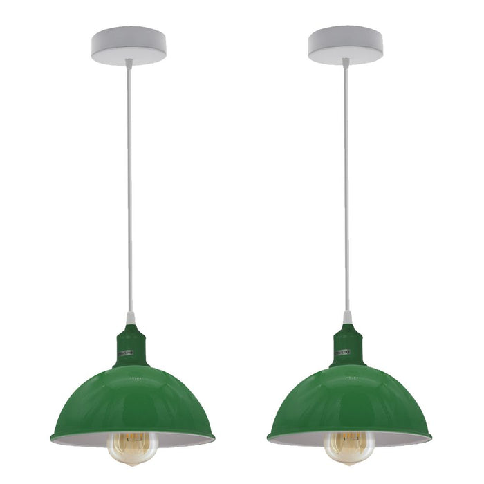 Stunning Dome Shaped Pendant Lights: 2-Pack Loft Style Metal Lamp Shades, Spray Painted Finish