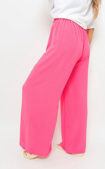 Effortlessly Chic Drawstring Waist Wide Leg Trouser